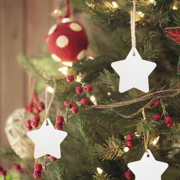 Christmas Star Gift Tags - 100Pcs Blank White Paper Tags with String, 2.4in Star - Picture 8 of 8